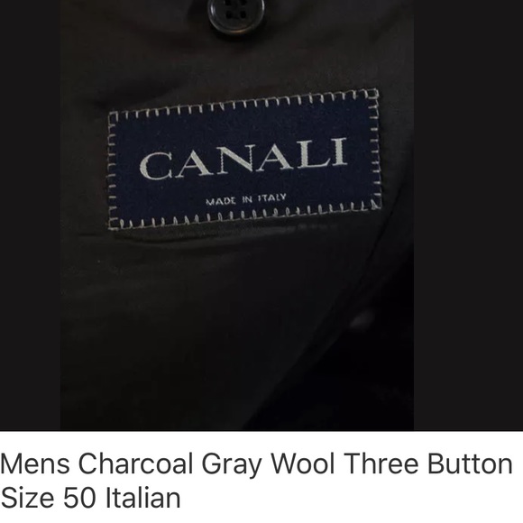 ⏸️HOLD⏸️ CANALI CHARCOAL GRAY 100% WOOL BLAZER SIZE 50 - Picture 7 of 8